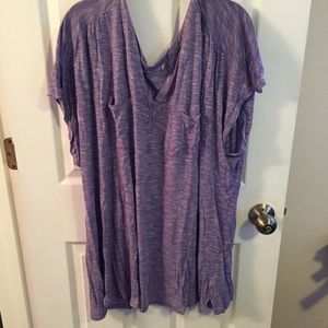 Oversized purple and white shirt