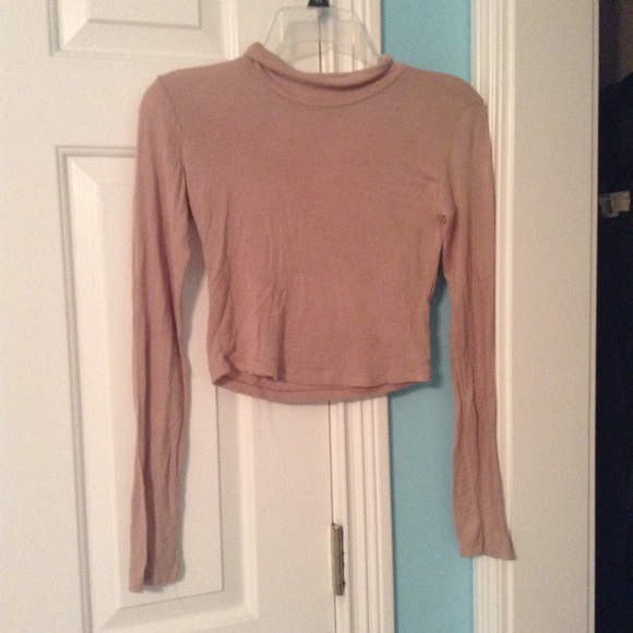 high neck blush crop top