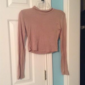 high neck blush crop top