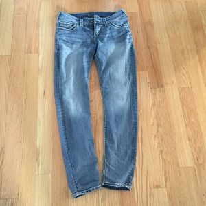 Silver Skinny Jeans.