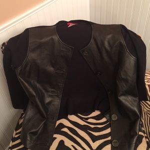 Anne Klein leather sweater