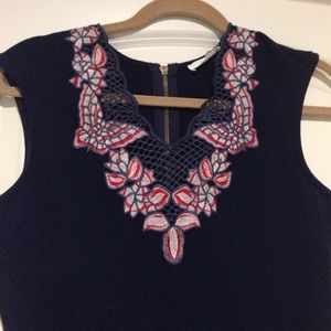 Navy peplum top!