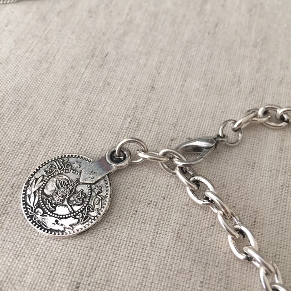 Silver Coin Collar Statement Necklace - Picture 4 of 4