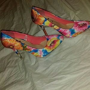 Colorful Flowered Heels