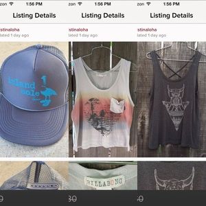 💞 BUNDLE 💞 Two Billabong Tops & Island Sole Hat