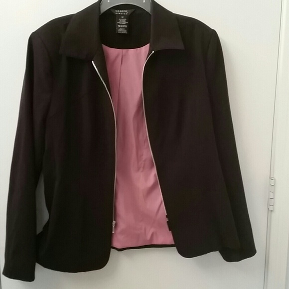 Black zipper front Stretchy blazer