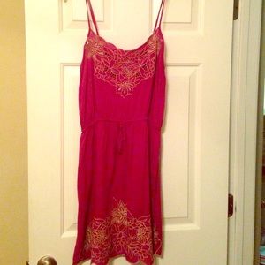 Fuchsia spaghetti strap dress