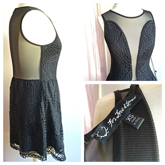 FOR LOVE & LEMONS Lulu Lace Fit & Flare Dress New - Picture 5 of 8