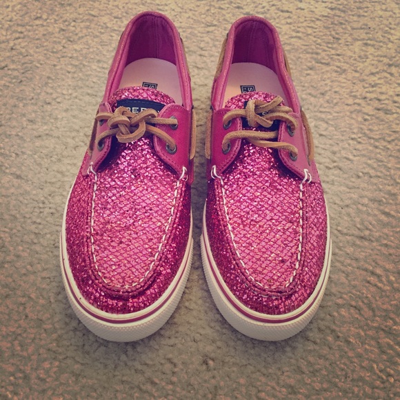 Pink sparkly boat shoes!