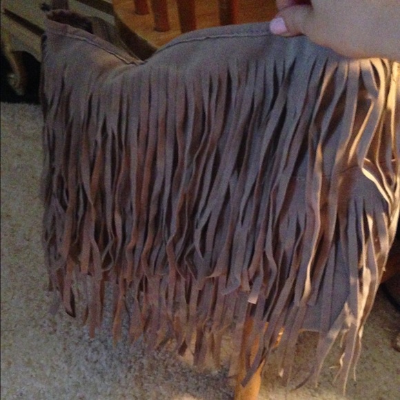 TRADE ONLY! Gray fringe large purse