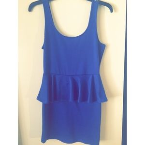 Cobalt blue peplum style dress