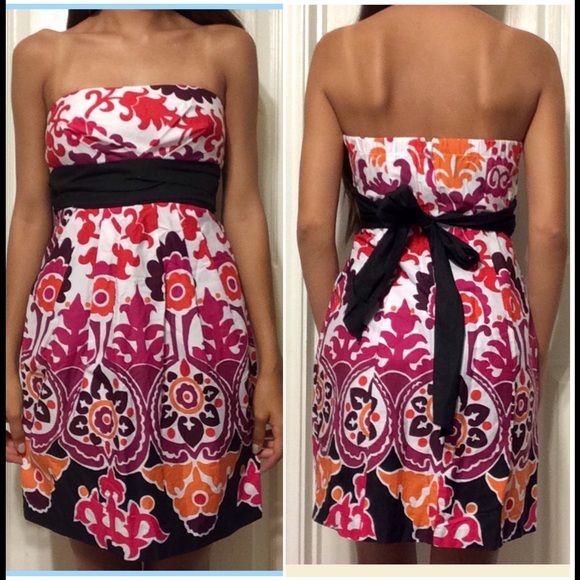 Strapless Paisley Dress