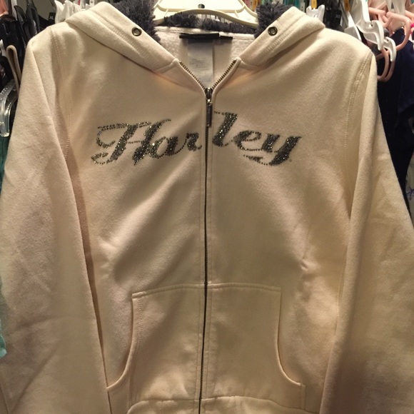 Women's Harley Davidson zip up hoodie w/faux fur