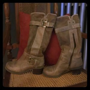 Bare Traps boots leather knee high tan