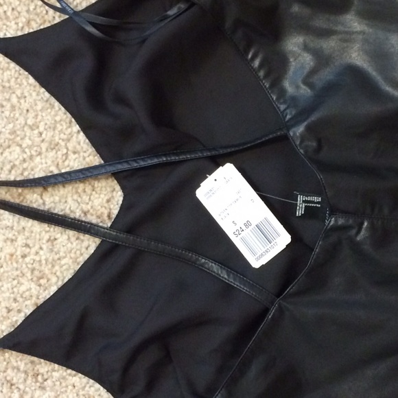 Sale!Faux leather spaghetti strap top size small - Picture 4 of 4