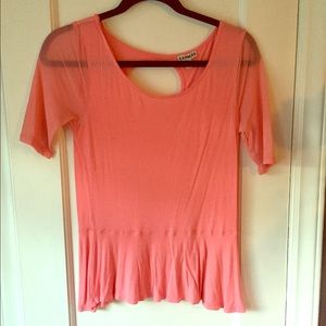 Express Pink Peplum Top