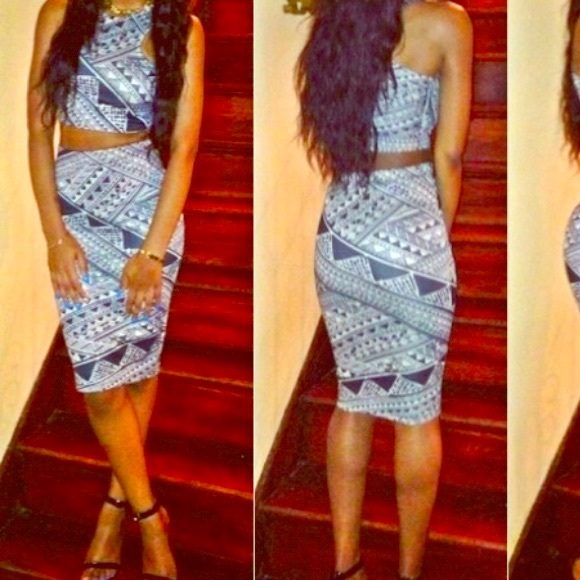 2 piece dress tribal
