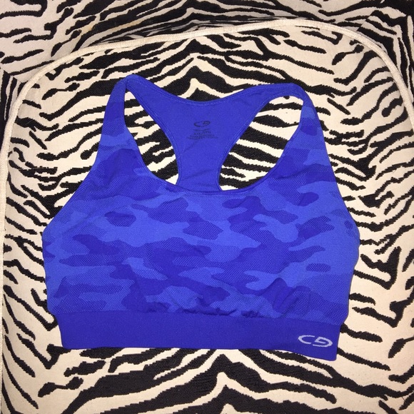 Champions Bright Blue Camo Sports Bra