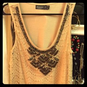 Lace beaded tank