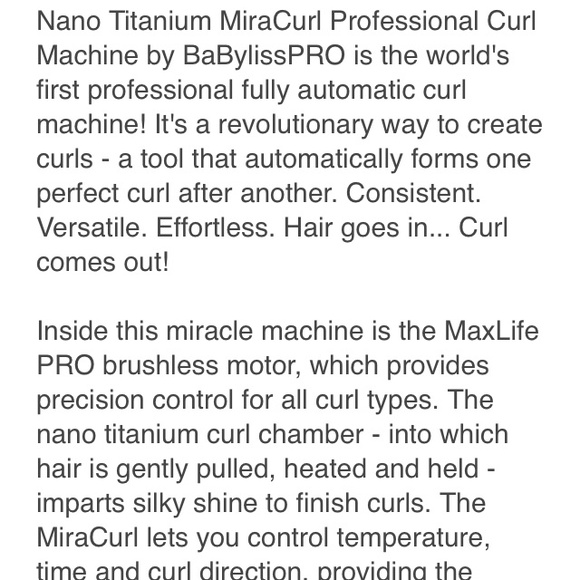 Babyliss Pro Curling Iron Miracurl New Nano - Picture 2 of 3