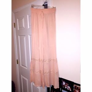 Gorgeous bohemian light pink Flowy hippie pants