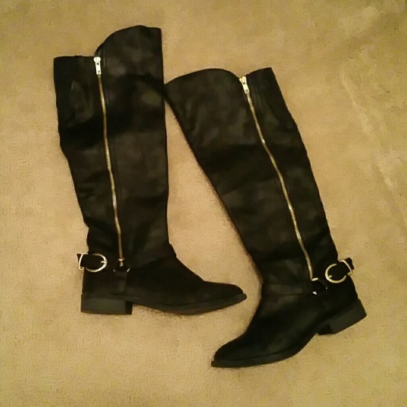 Black knee high boots