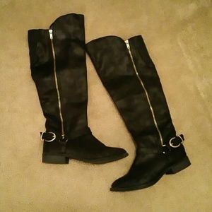 Black knee high boots