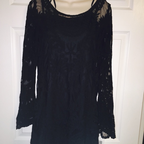 XOXO Black Lace Dress Size Medium - Picture 2 of 4