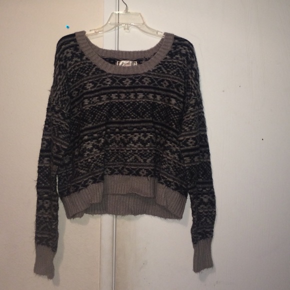 black and grey Aztec sweater