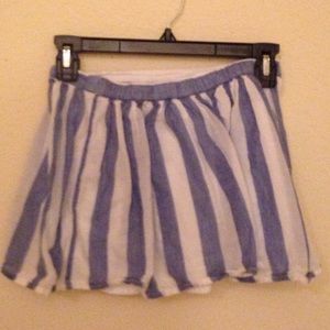 Blue and White Striped Skirt