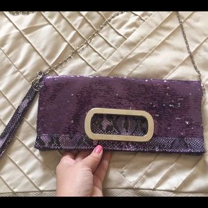 Purple sequined purse