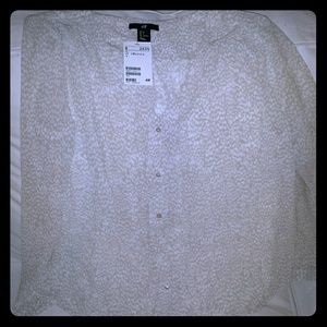 H&M blouse - white and tan print.  Cuffed sleeves.