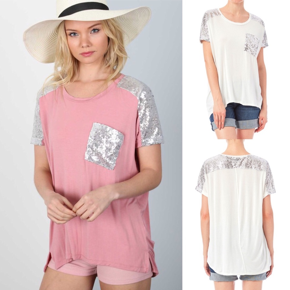Sequined Top - White and Silver