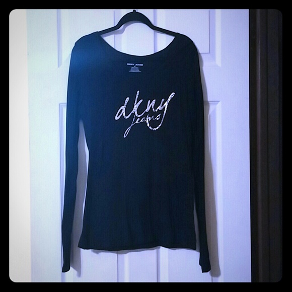 DKNY JEANS LONG SLEVE BLACK T