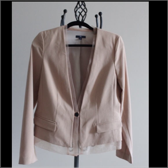 Gap nude single button sheer detail blazer