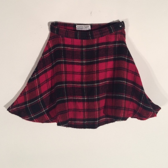 American Apparel Red & Black Plaid Skirt