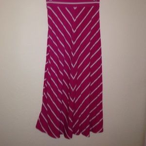 Pink and White Chevron Skirt