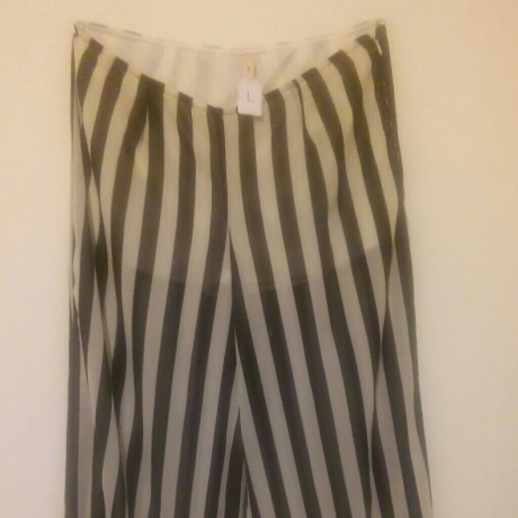 Sheer stripe pants