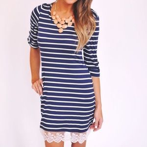 Navy striped dress
