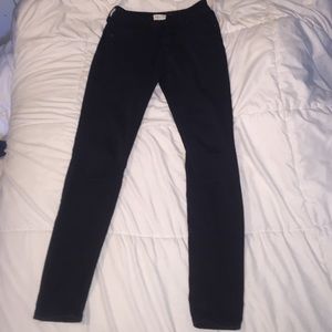 black high-waisted jeans