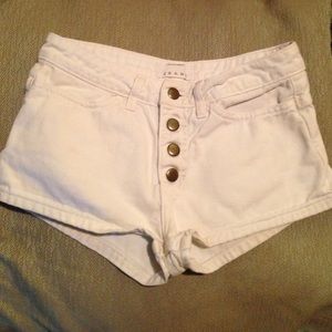 American Apparel sz 26 white denim low rise shorts