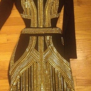 Gold - Black -Silver Bebe Dress!