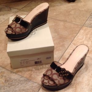 Coach Patent Wedges