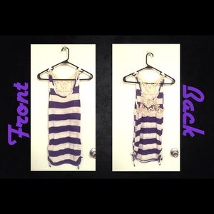 Purple & White Striped Tank
