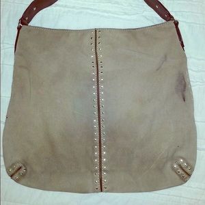 Tan suede and leather Michael Kors handbag