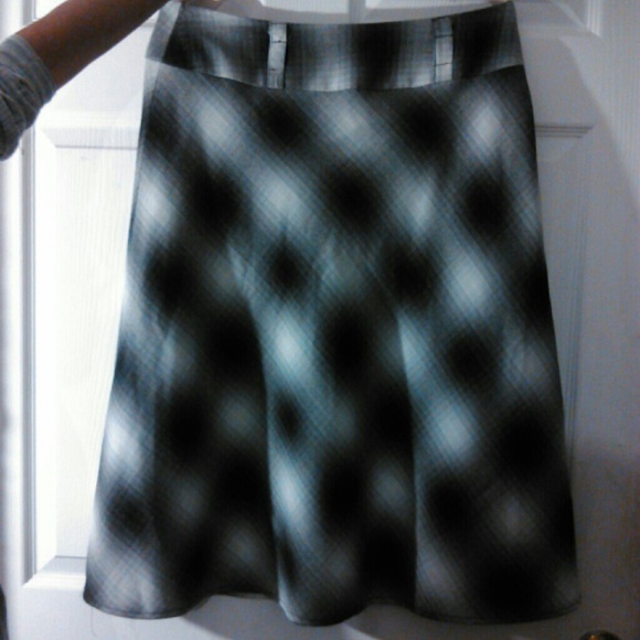 East 5th Black & White Plaid Skirt