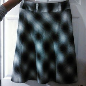 East 5th Black & White Plaid Skirt