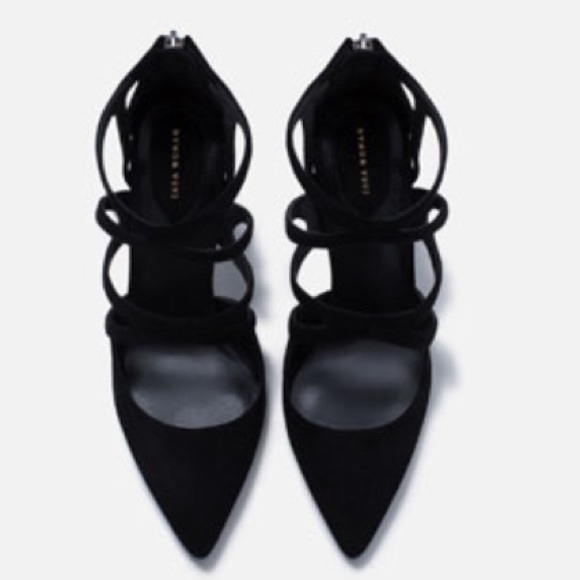 ✅SOLD✅New ZARA WOMAN Suede Criss Cross Pumps sz 10 - Picture 3 of 3