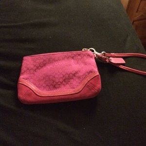 AUTHENTIC hot pink coach wristlet!
