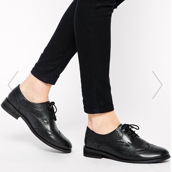 Asos black leather brogues